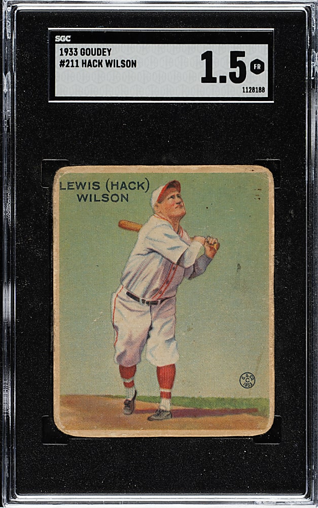 1933 R319 Goudey #211 Hack Wilson SGC FAIR 1.5