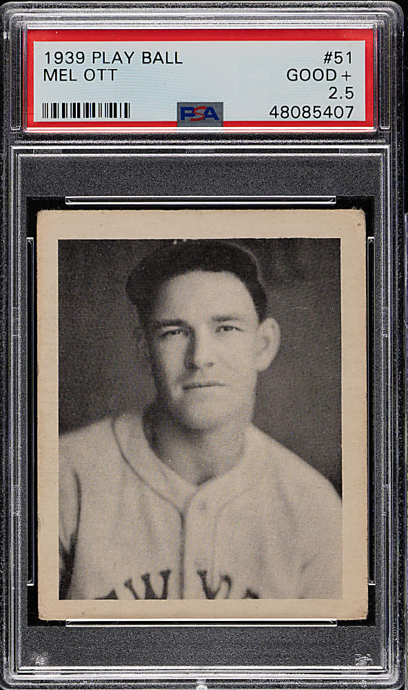 1939 R334 Play Ball #51 Mel Ott PSA GOOD+ 2.5
