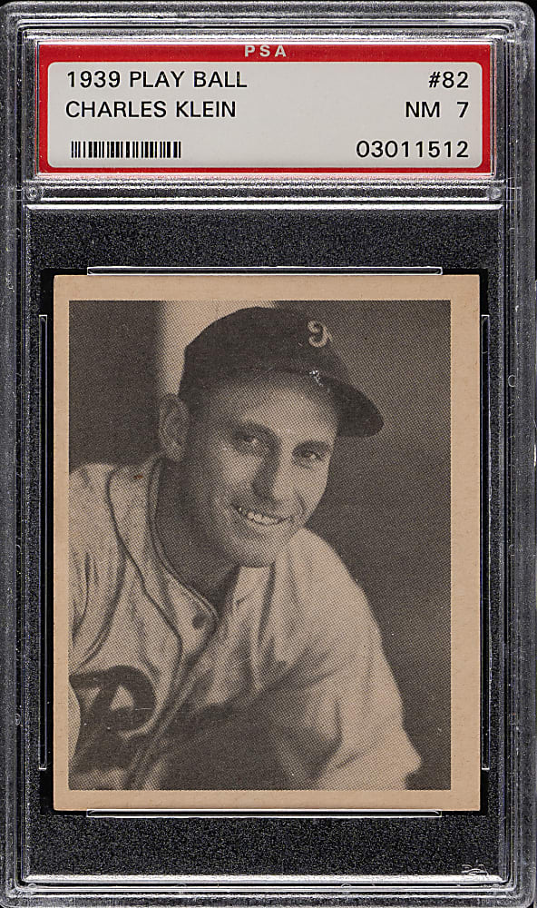 1939 R334 Play Ball #82 Charles Klein PSA NM 7