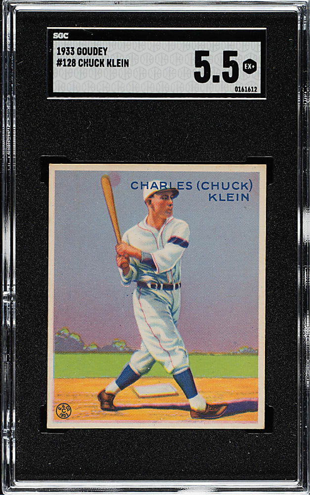 1933 R319 Goudey #128 Chuck Klein SGC SGC EX+ 5.5
