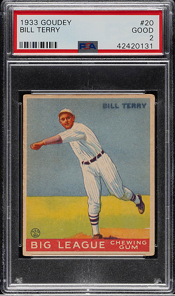 1933 R319 Goudey #20 Bill Terry PSA GOOD 2