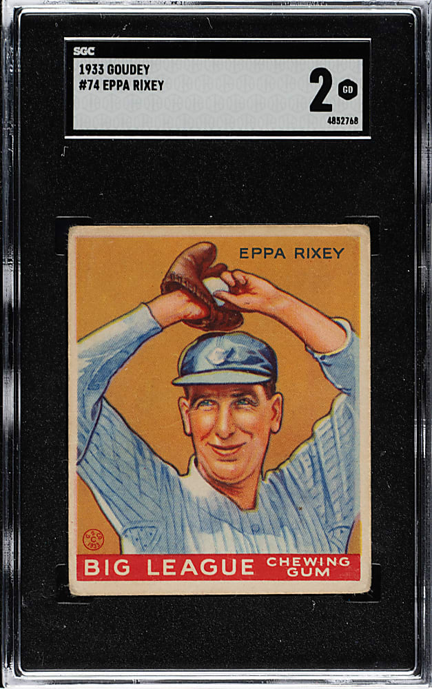 1933 R319 Goudey #74 Eppa Rixey SGC GOOD 2