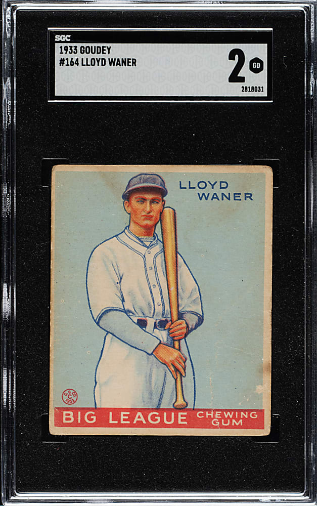 1933 R319 Goudey #164 Lloyd Waner SGC GOOD 2
