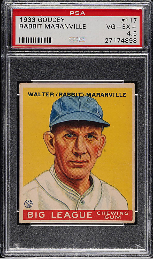 1933 R319 Goudey #117 Rabbit Maranville PSA VG-EX+ 4.5