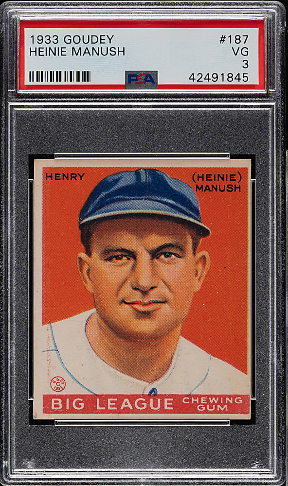 1933 R319 Goudey #187 Heinie Manush PSA VG 3