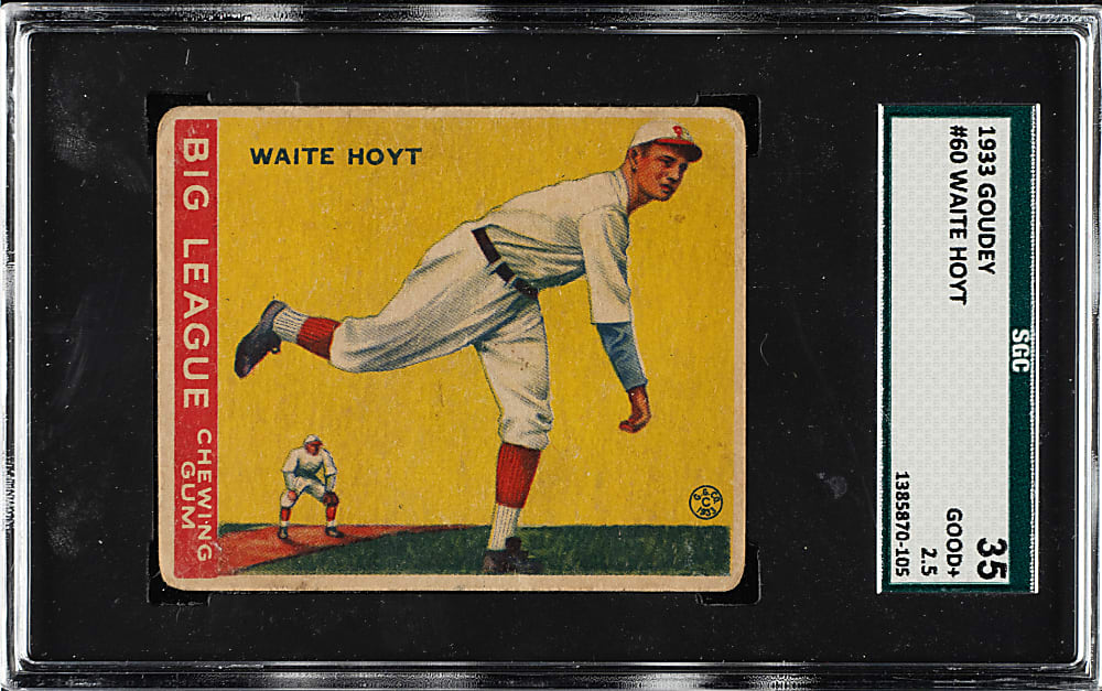 1933 R319 Goudey #60 Waite Hoyt SGC GOOD+ 35