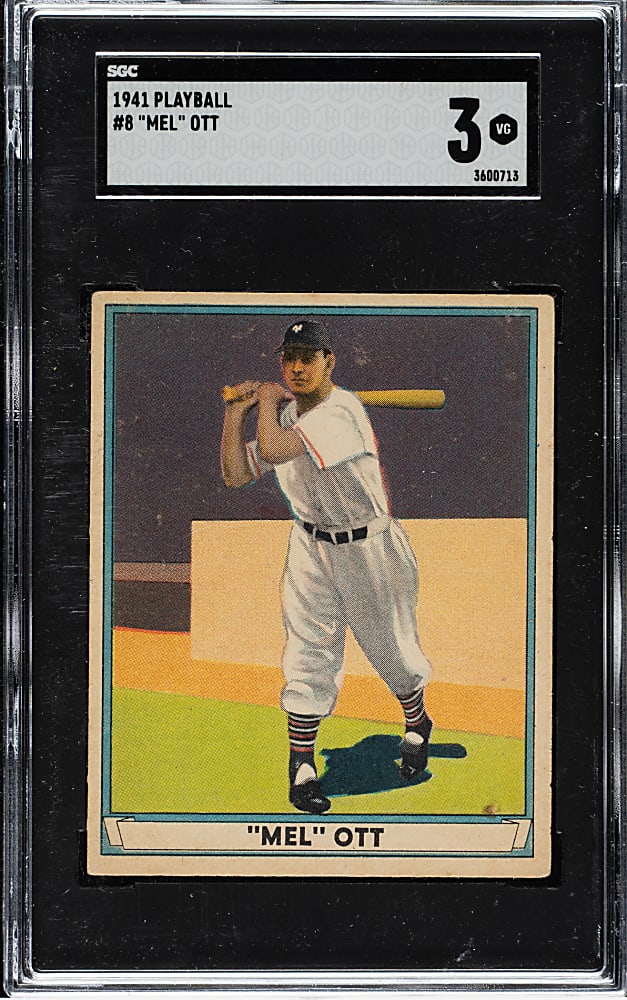 1941 R336 Play Ball #8 Mel Ott SGC VG 3