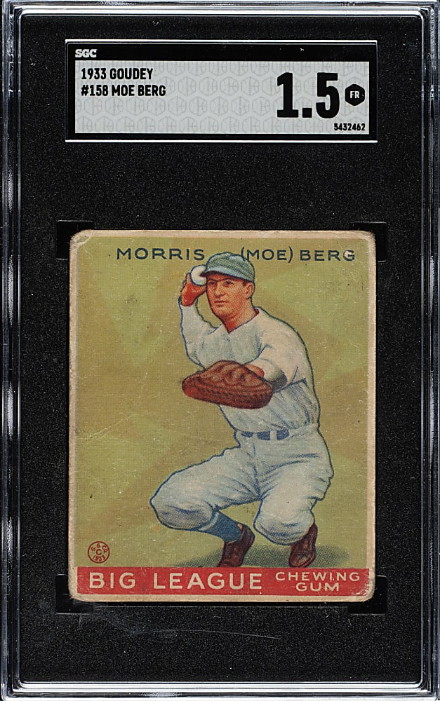 1933 R319 Goudey #158 Moe Berg SGC FAIR 1.5