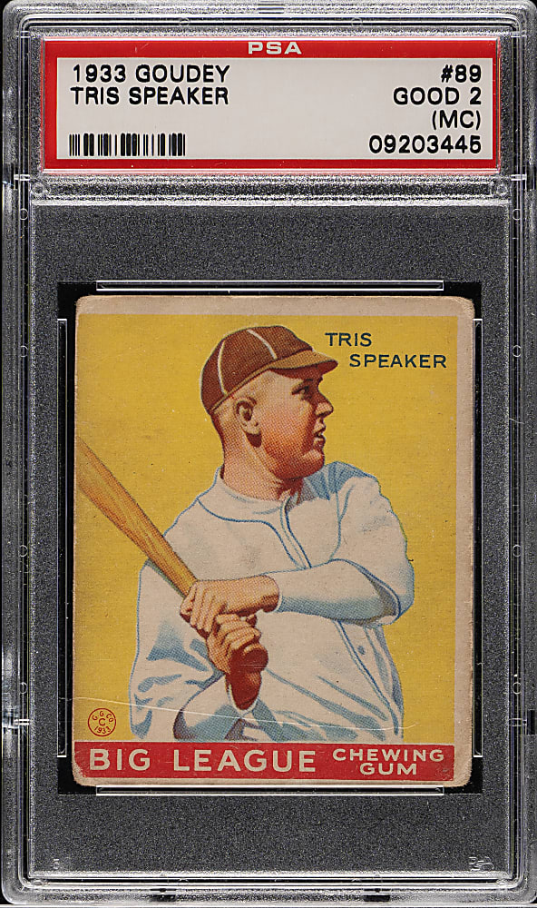 1933 R319 Goudey #89 Tris Speaker PSA GOOD 2 (MC)
