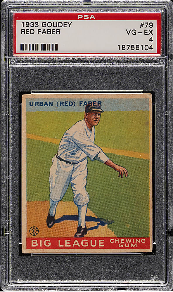 1933 R319 Goudey #79 Red Faber PSA VG-EX 4