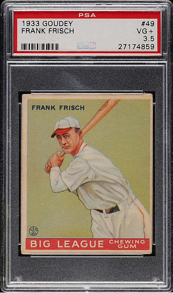 1933 R319 Goudey #49 Frank Frisch PSA VG+ 3.5