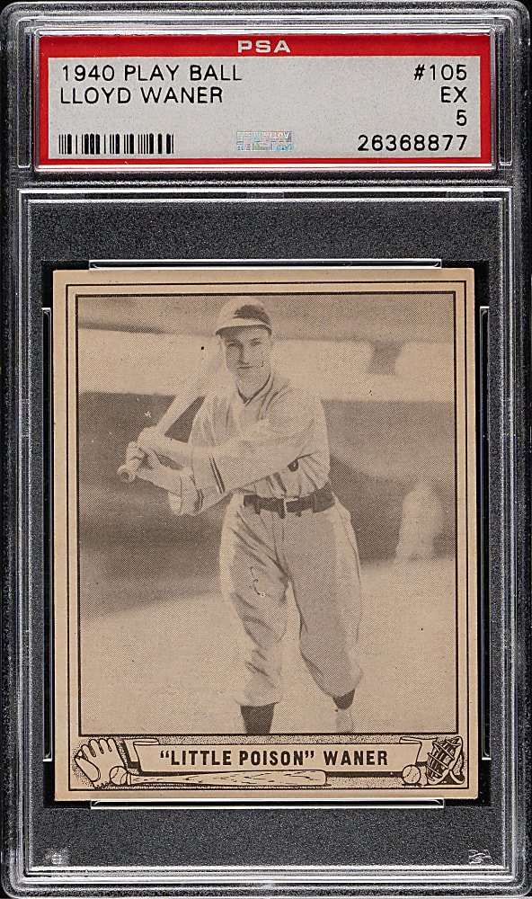 1940 R335 Play Ball #105 Lloyd Waner PSA EX 5