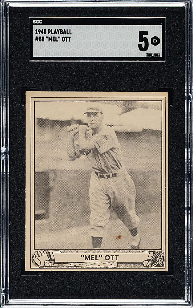 1940 R335 Play Ball #88 Mel Ott SGC EX 5