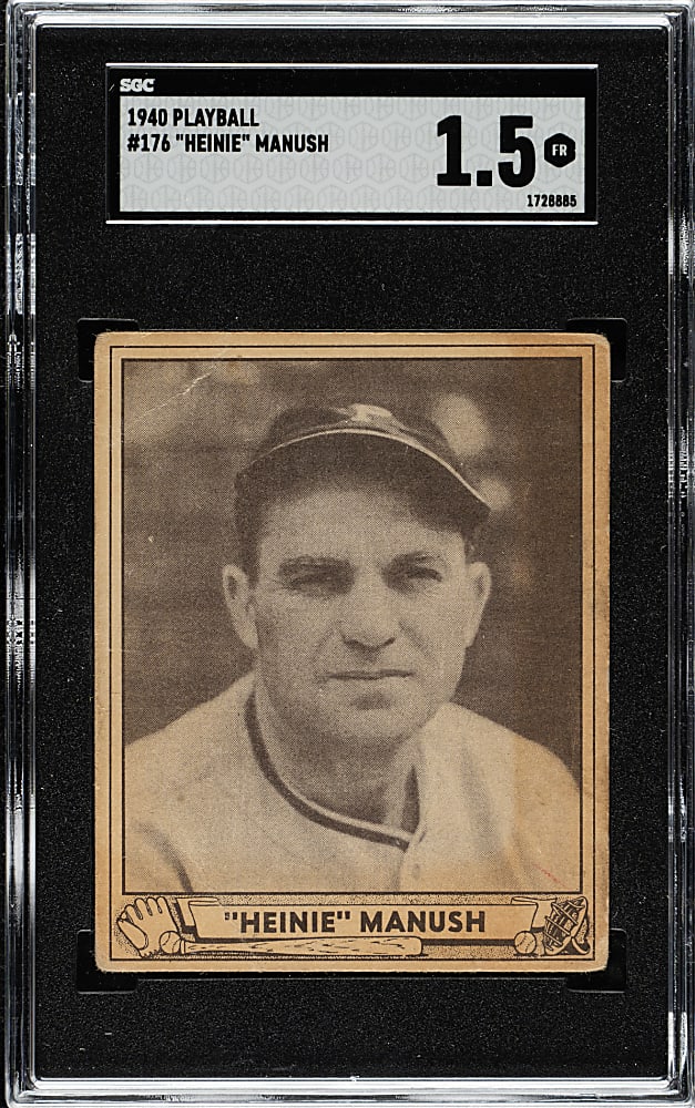 1940 R335 Play Ball #176 Heinie Manush SGC FAIR 1.5