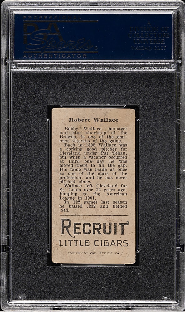 1912 T207 Brown Background Robert Wallace PSA FAIR 1.5 (MK)