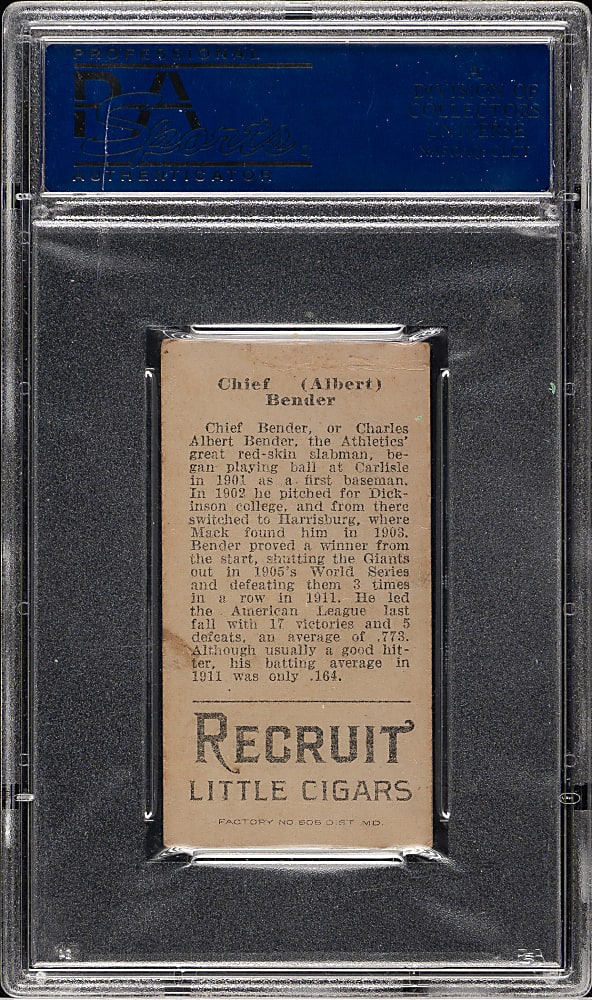 1912 T207 Brown Background Chief Bender PSA GOOD 2