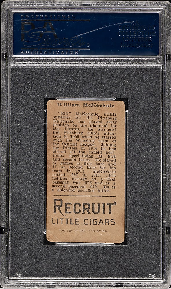 1912 T207 Brown Background Bill McKechnie PSA VG+ 3.5