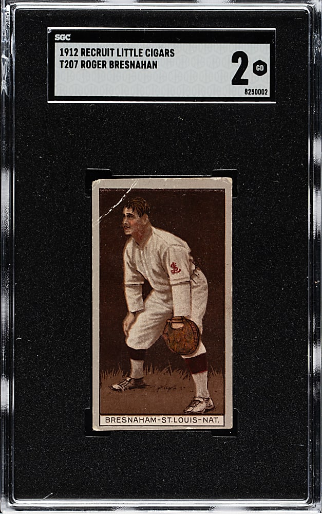 1912 T207 Brown Background Roger Bresnahan SGC GOOD 2