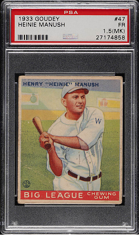 1933 R319 Goudey #47 Heinie Manush PSA FAIR 1.5 (MK)