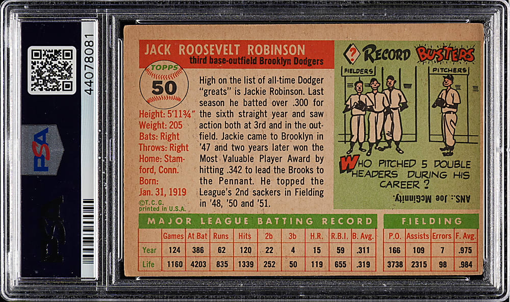 1955 Topps #50 Jackie Robinson PSA VG-EX 4