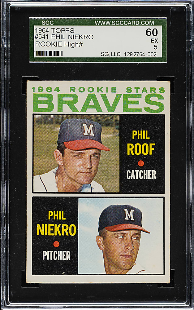 1964 Topps #541 Phil Niekro Rookie SGC EX 60