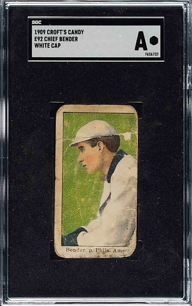 1909 E92 Croft's Candy Chief Bender SGC Authentic
