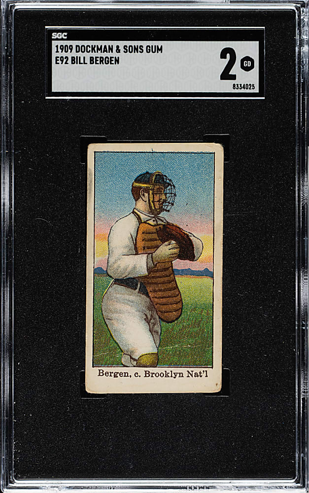 1909 E92 Dockman & Sons Bill Bergen SGC GOOD 2