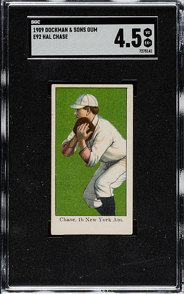 1909 E92 Dockman & Sons Hal Chase SGC VG/EX+ 4.5