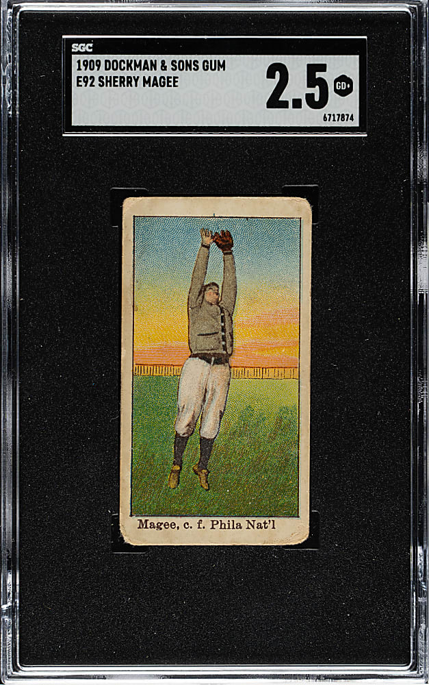 1909 E92 Dockman & Sons Sherry Magee SGC GOOD+ 2.5