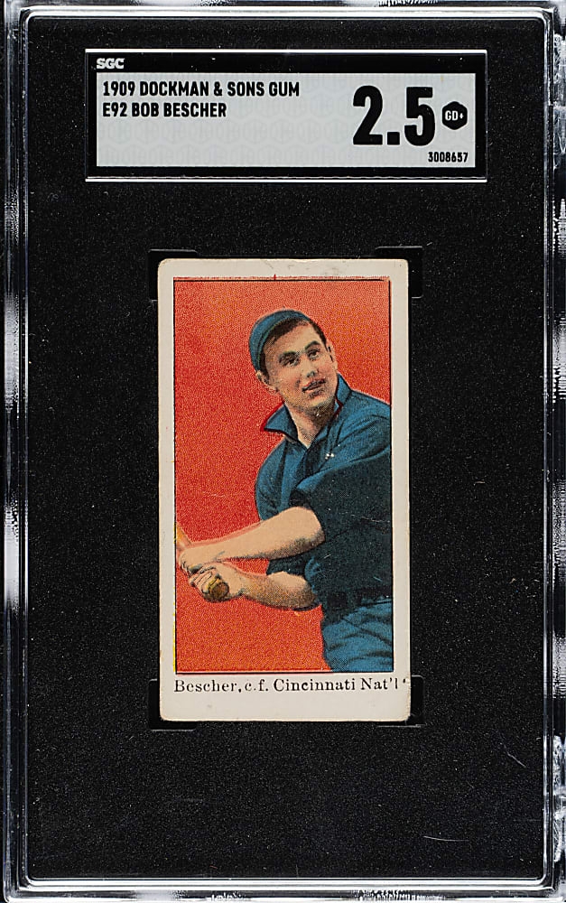 1909 E92 Dockman & Sons Bob Bescher SGC GOOD+ 2.5