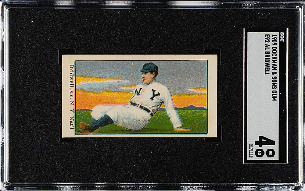 1909 E92 Dockman & Sons Al Bridwell SGC VG/EX 4