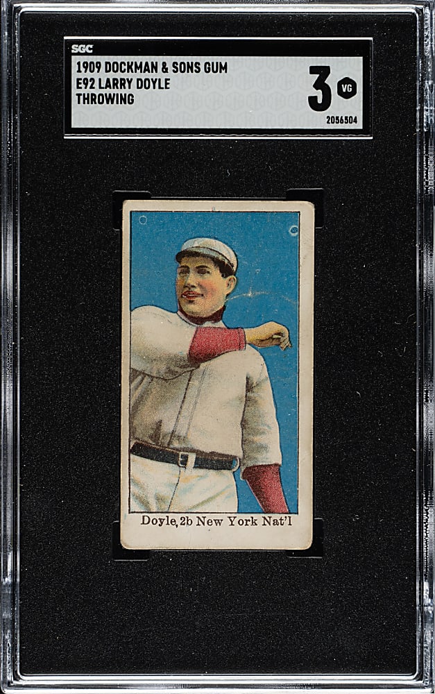 1909 E92 Dockman & Sons Larry Doyle Throwing SGC VG 3