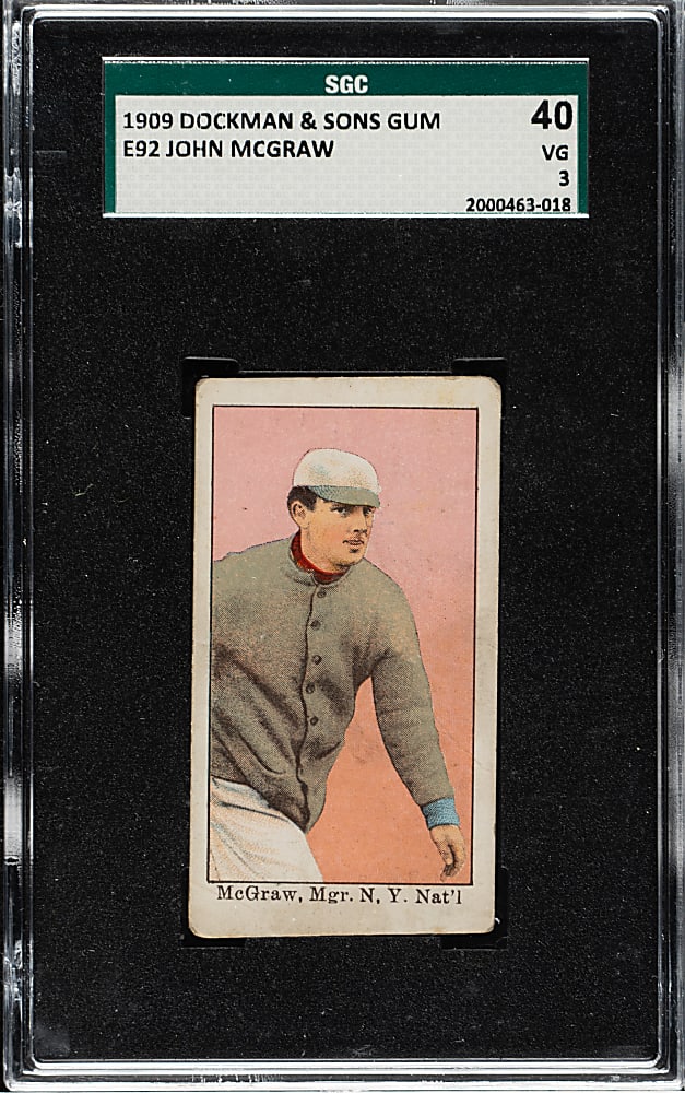 1909 E92 Dockman & Sons John McGraw SGC VG 40