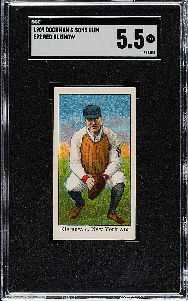 1909 E92 Dockman & Sons Red Kleinow SGC EX+ 5.5