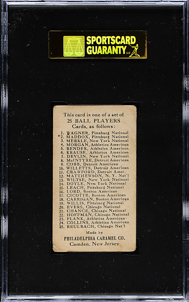 1909 E95 Philadelphia Caramel Art Devlin SGC POOR 10