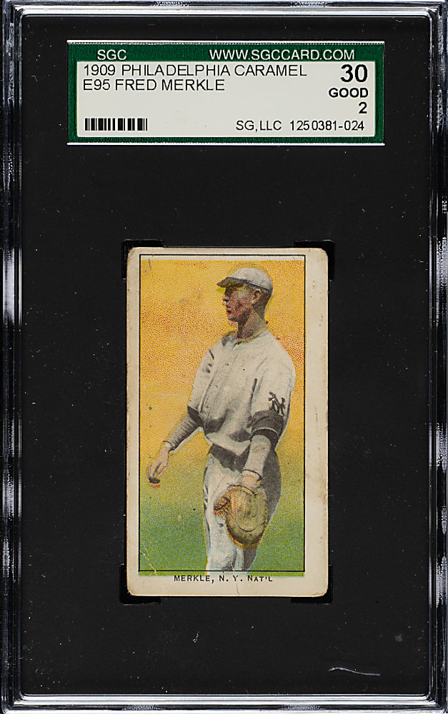 1909 E95 Philadelphia Caramel Fred Merkle SGC GOOD 30