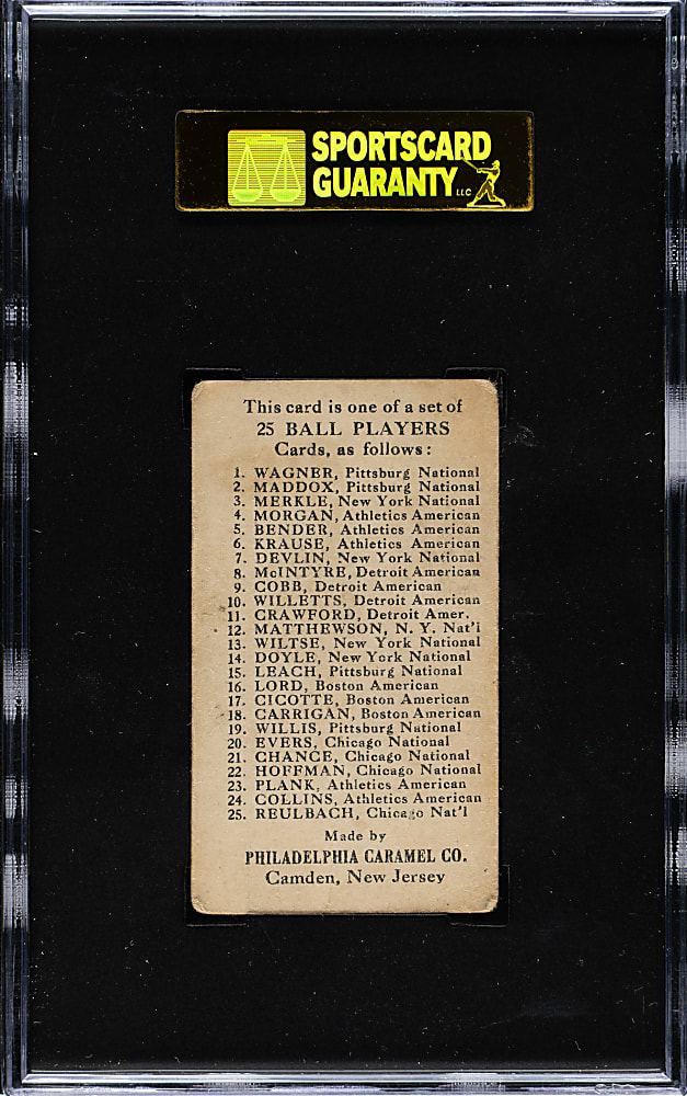 1909 E95 Philadelphia Caramel Fred Merkle SGC GOOD 30
