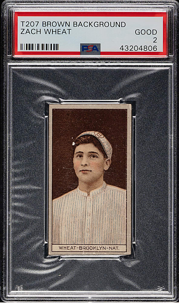 1912 T207 Brown Background Zack Wheat PSA GOOD 2