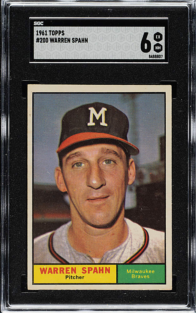 1961 Topps #200 Warren Spahn SGC EX/NM 6