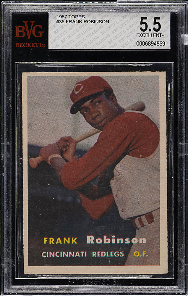 1957 Topps #35 Frank Robinson Rookie BVG EX+ 5.5