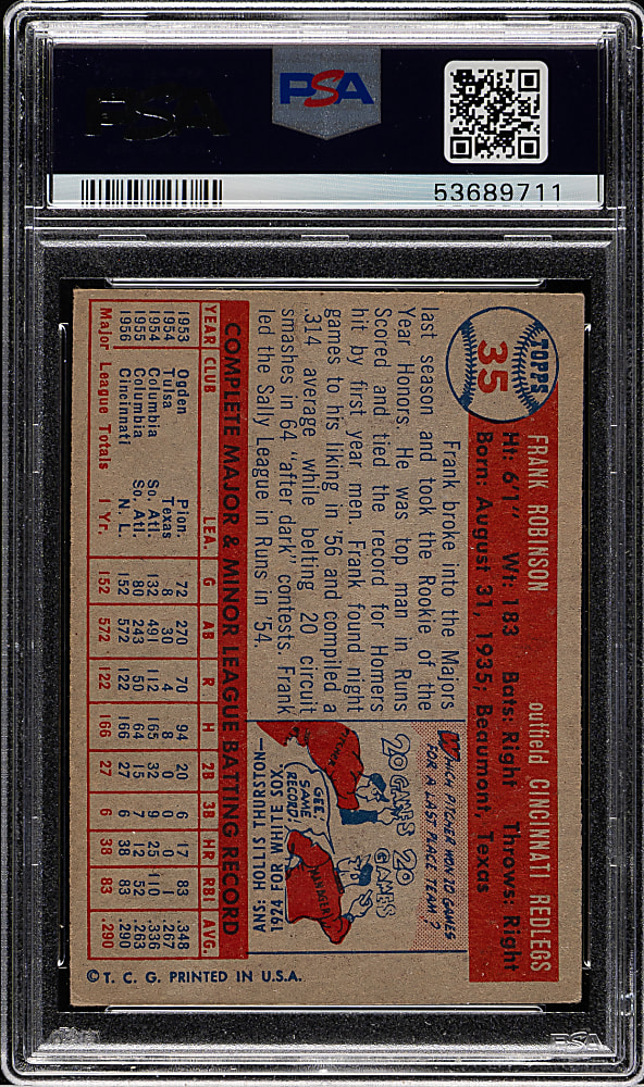 1957 Topps #35 Frank Robinson Rookie PSA VG-EX 4