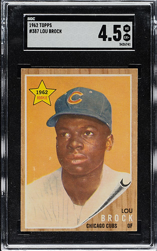 1962 Topps #387 Lou Brock Rookie SGC VG/EX+ 4.5