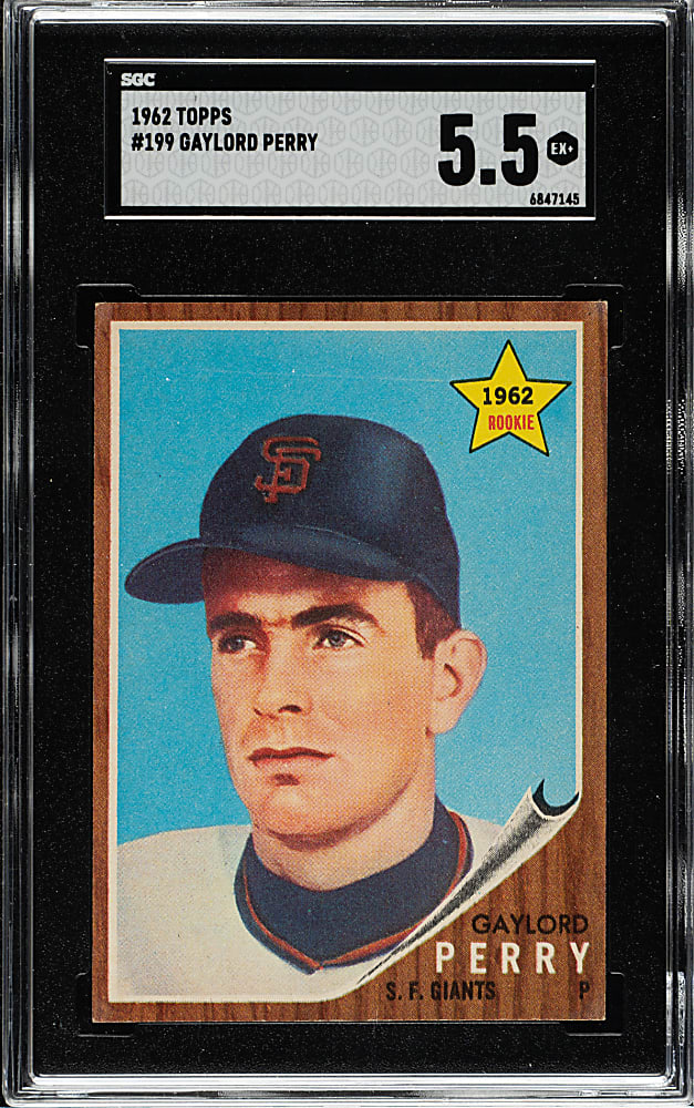 1962 Topps #199 Gaylord Perry Rookie SGC EX+ 5.5