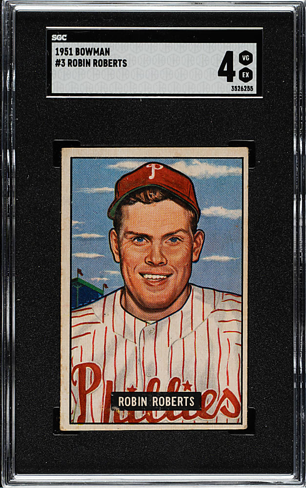 1951 Bowman #3 Robin Roberts SGC VG/EX 4