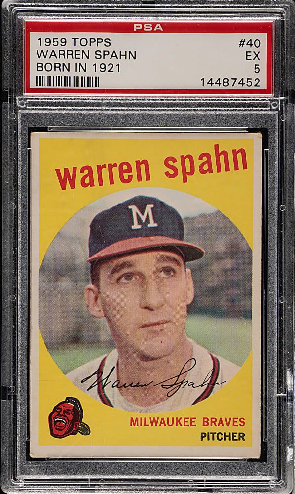 1959 Topps #40 Warren Spahn PSA EX 5