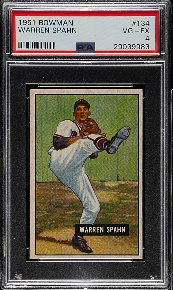 1951 Bowman #134 Warren Spahn PSA VG-EX 4