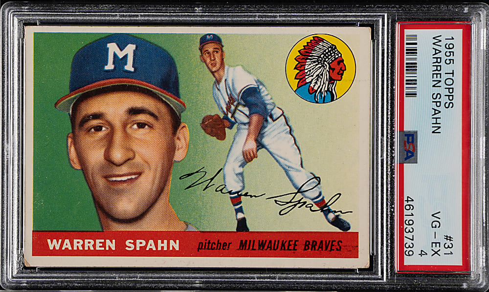 1955 Topps #31 Warren Spahn PSA VG-EX 4