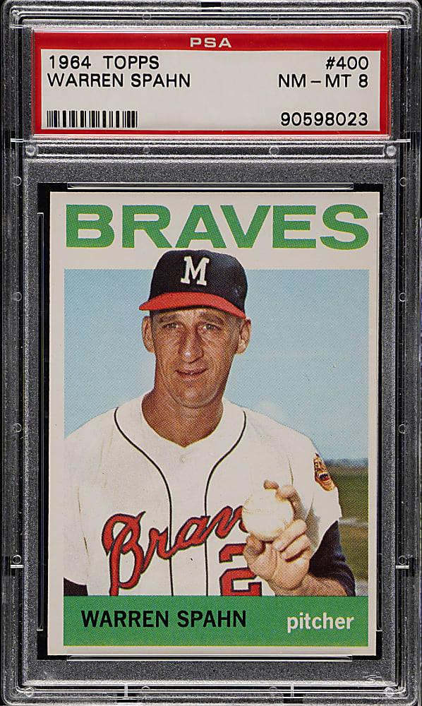 1964 Topps #400 Warren Spahn PSA NM-MT 8