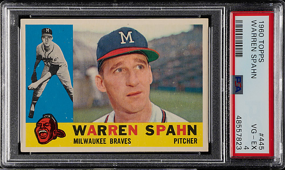 1960 Topps #445 Warren Spahn PSA VG-EX 4