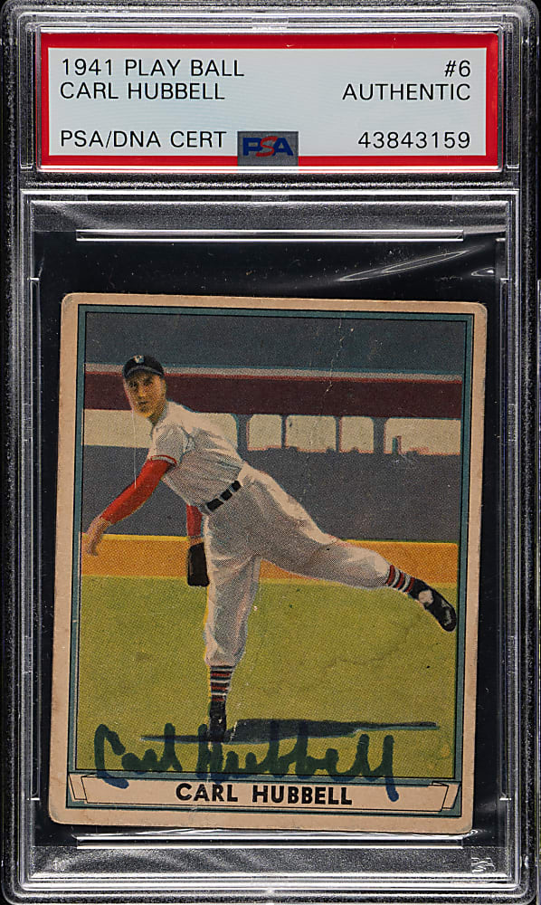 Signed 1941 R336 Play Ball #6 Carl Hubbell - PSA/DNA